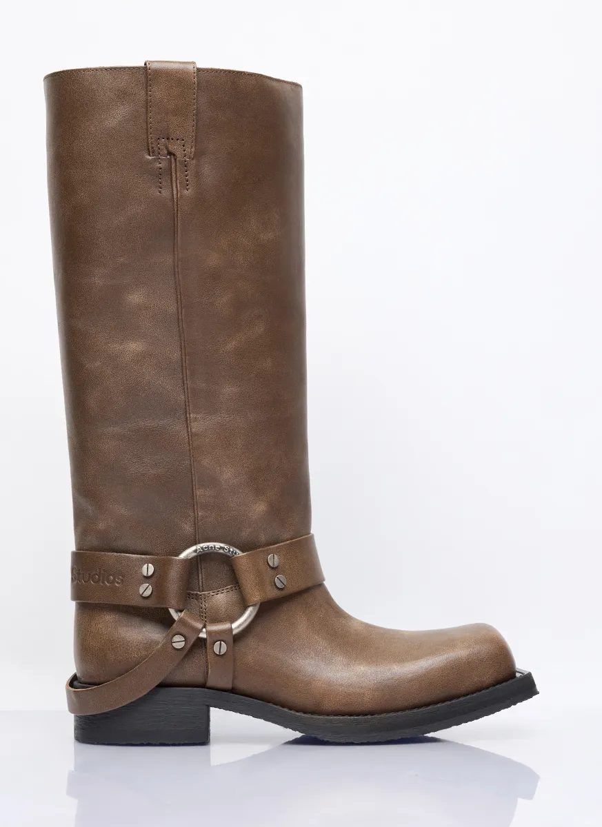 Leather Buckle Boots