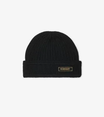 Logo Wool Beanie in Black