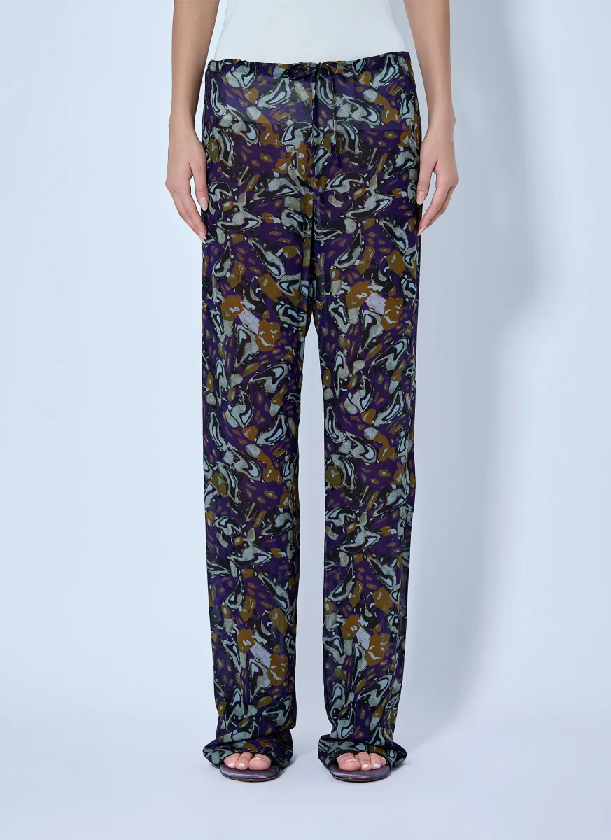 Pachas Printed Silk Straight Pants
