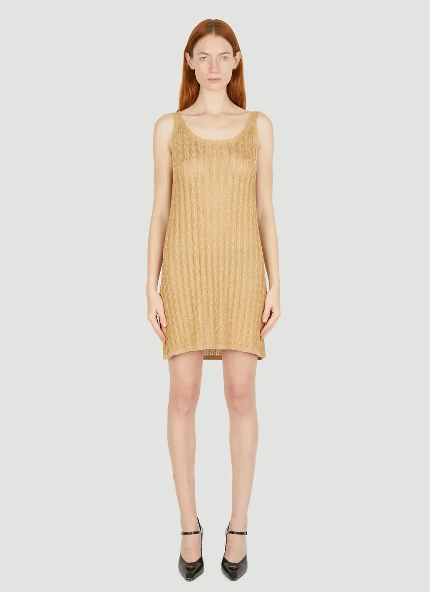 Metallic Cabel Knit Dress