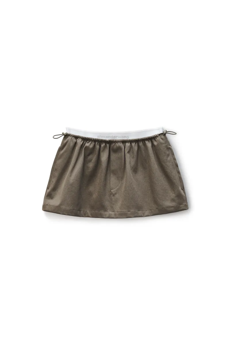 Logo Miniskirt in Twill Mid-Rise