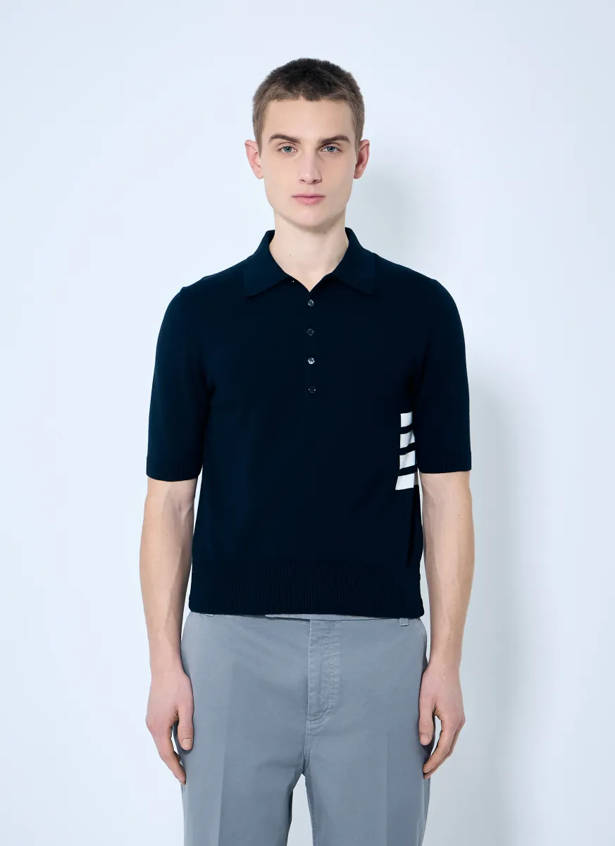Knit Rugby Jersey Short Sleeve Top