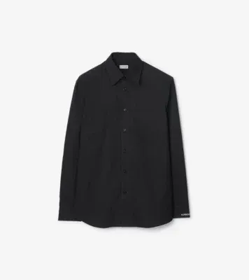 Cotton Oxford Shirt in Black
