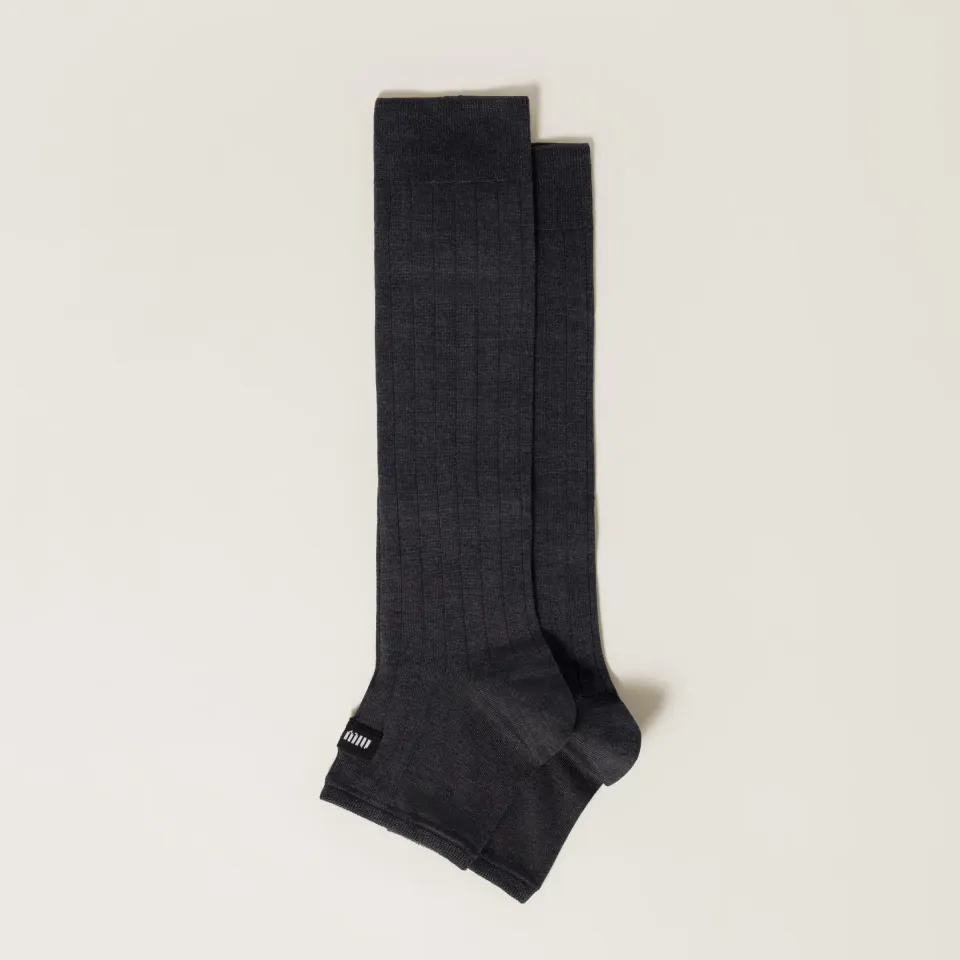 Silk knee-high socks