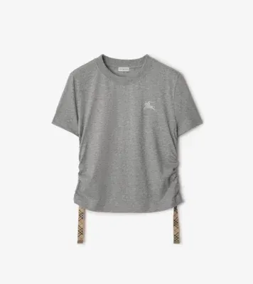 Festival Cotton T-shirt in Pale grey melange