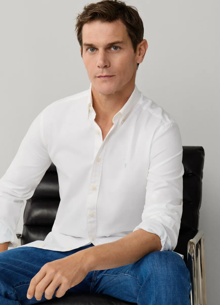 Tailored Fit Garment Dyed Oxford Shirt