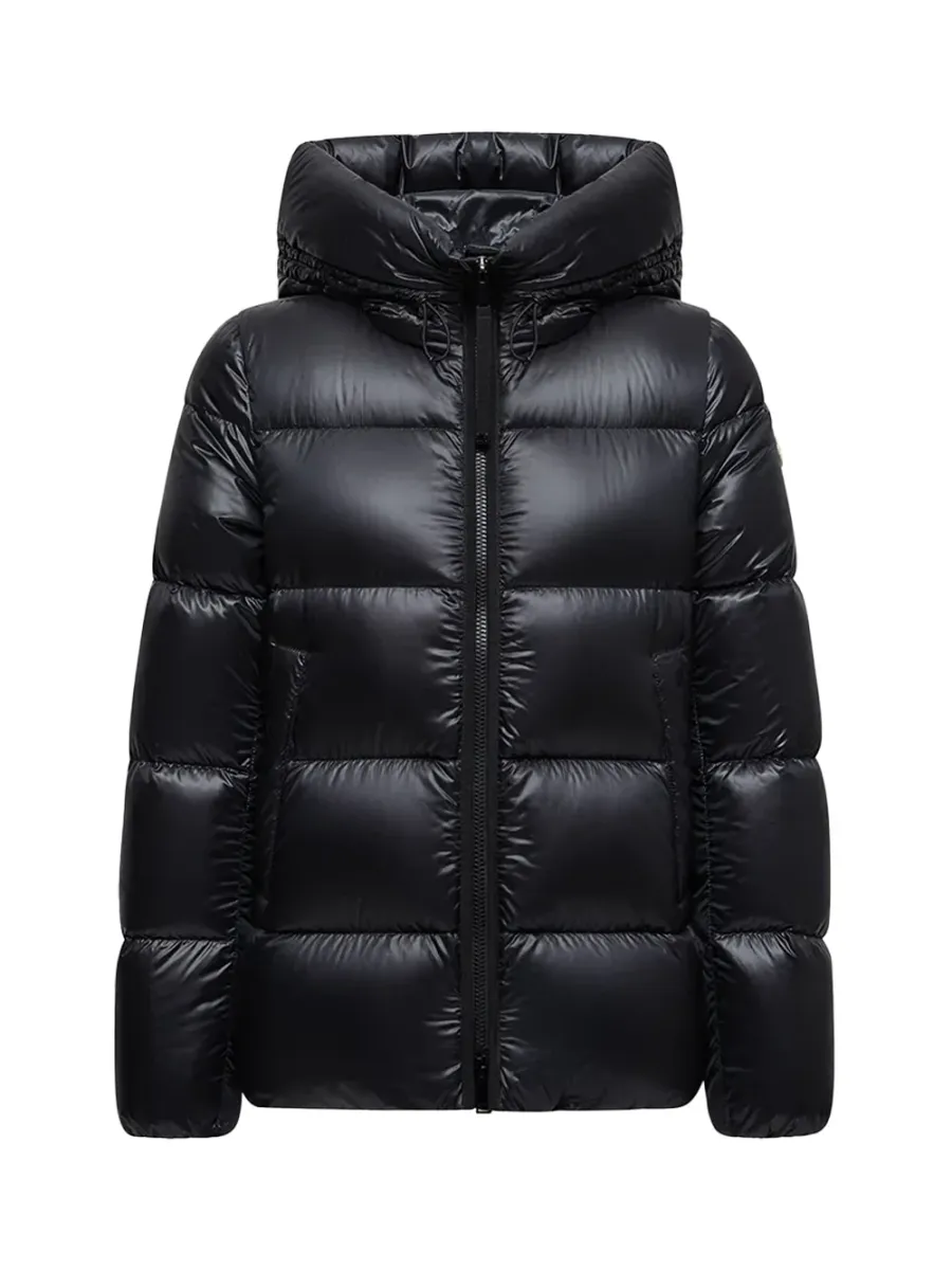 Women Serittes Hooded Short Down Jacket Black