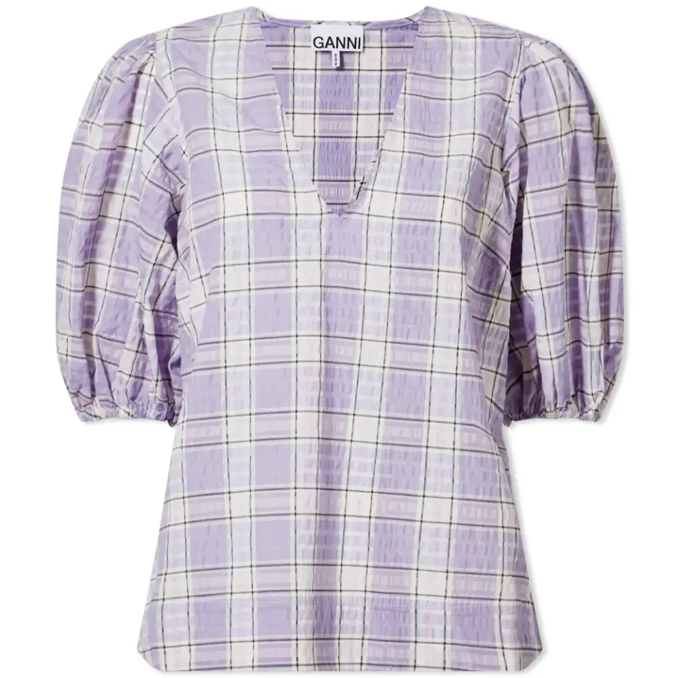 Seersucker Check Top