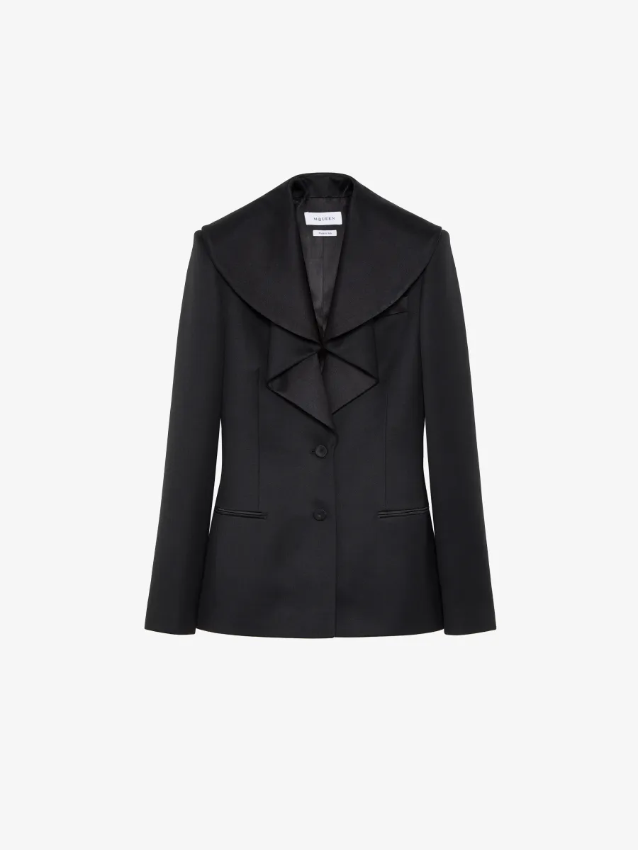 Waterfall Collar Single-breasted Jacket
