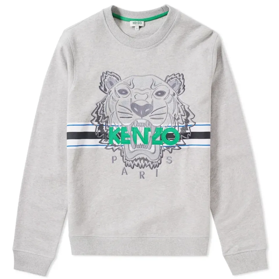 Sport Tiger Embroidered Stripe Sweat