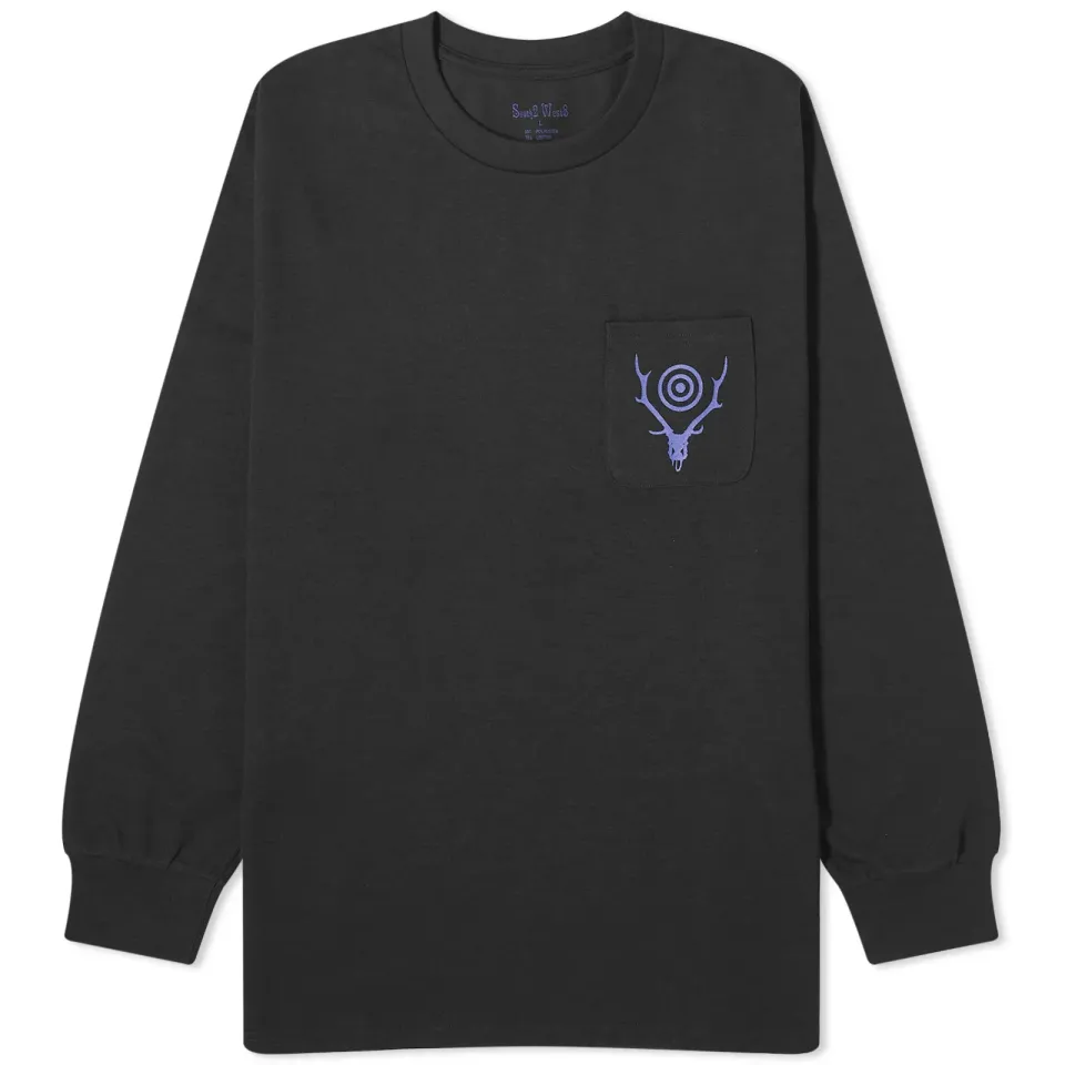 Long Sleeve Circle Horn Pocket T-Shirt