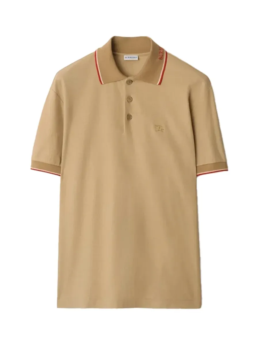Men logo polo shirt Flax