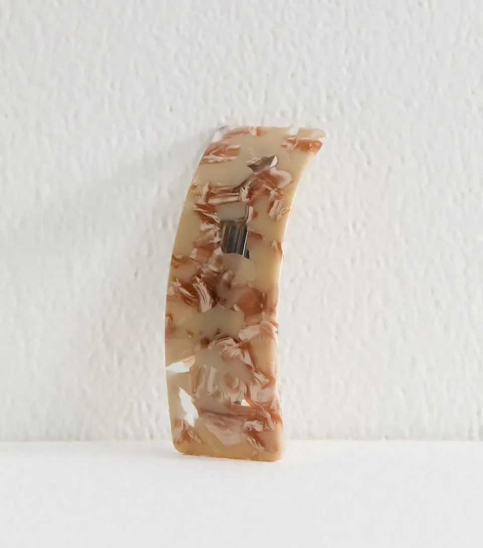 Cream Resin Hair Slide