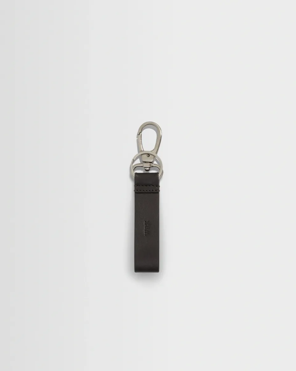 Boston - Dark Brown Retro Grain Leather Keyring