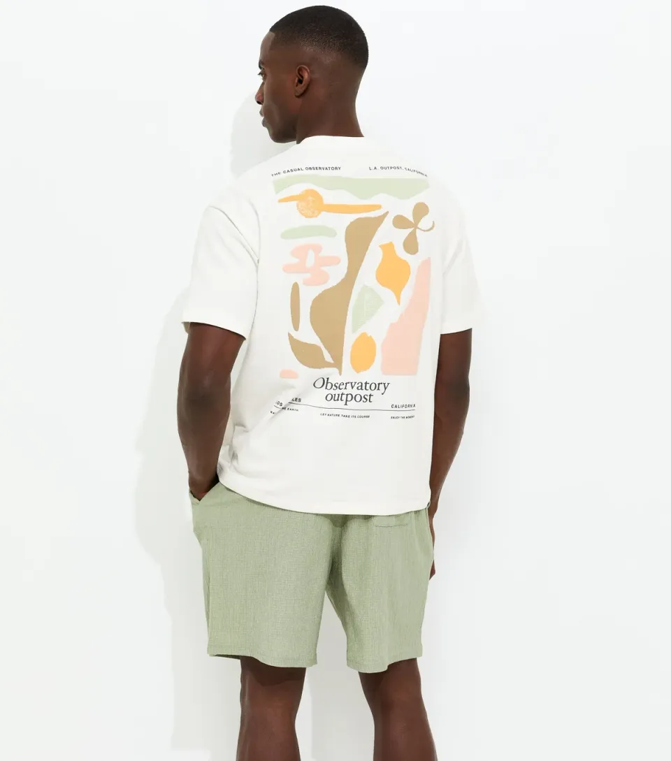 Men's Off White Oversized Observatory Print T-Shirt
