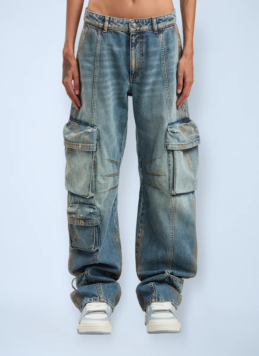 Metal Brushed Cargo Pants