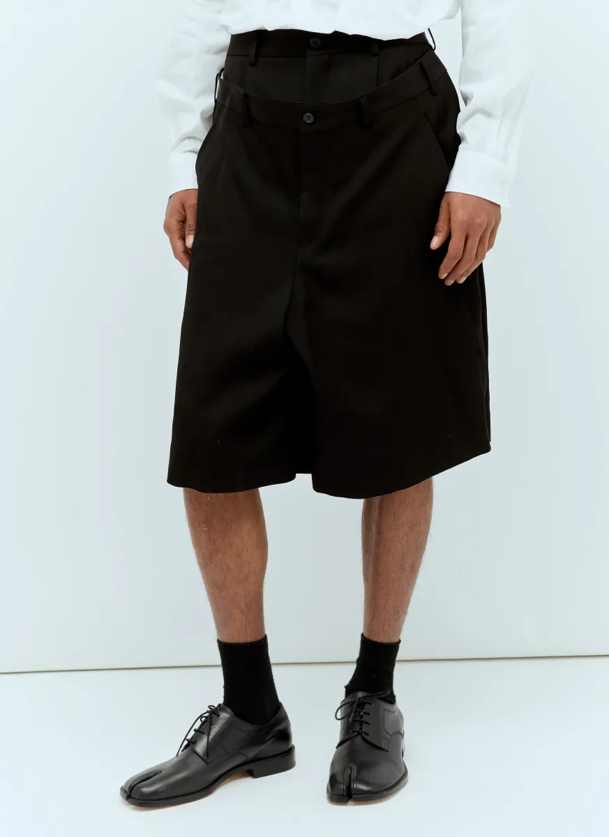 Draped Front Bermuda Shorts