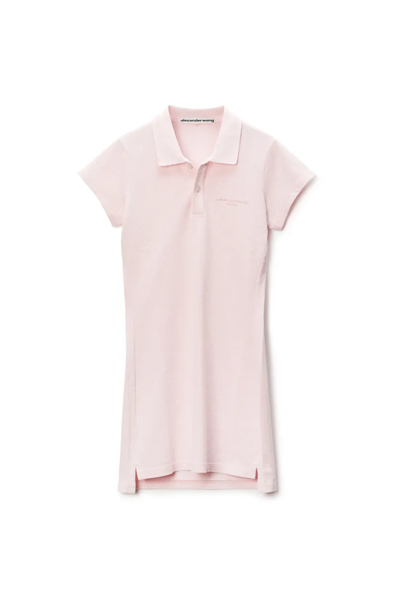 crystal hotfix polo dress