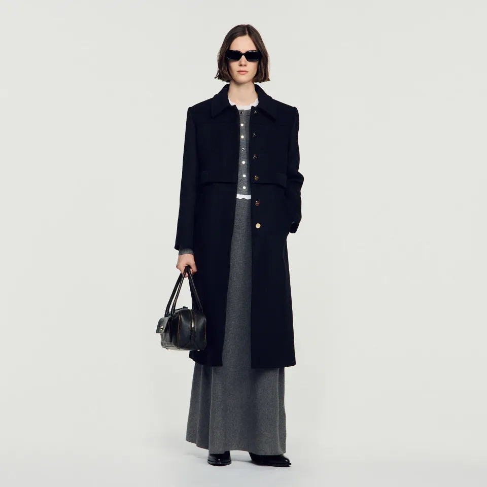 2-in-1 effect wool coat