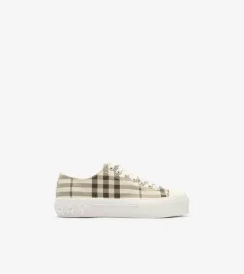 Check Sneakers in Light beige