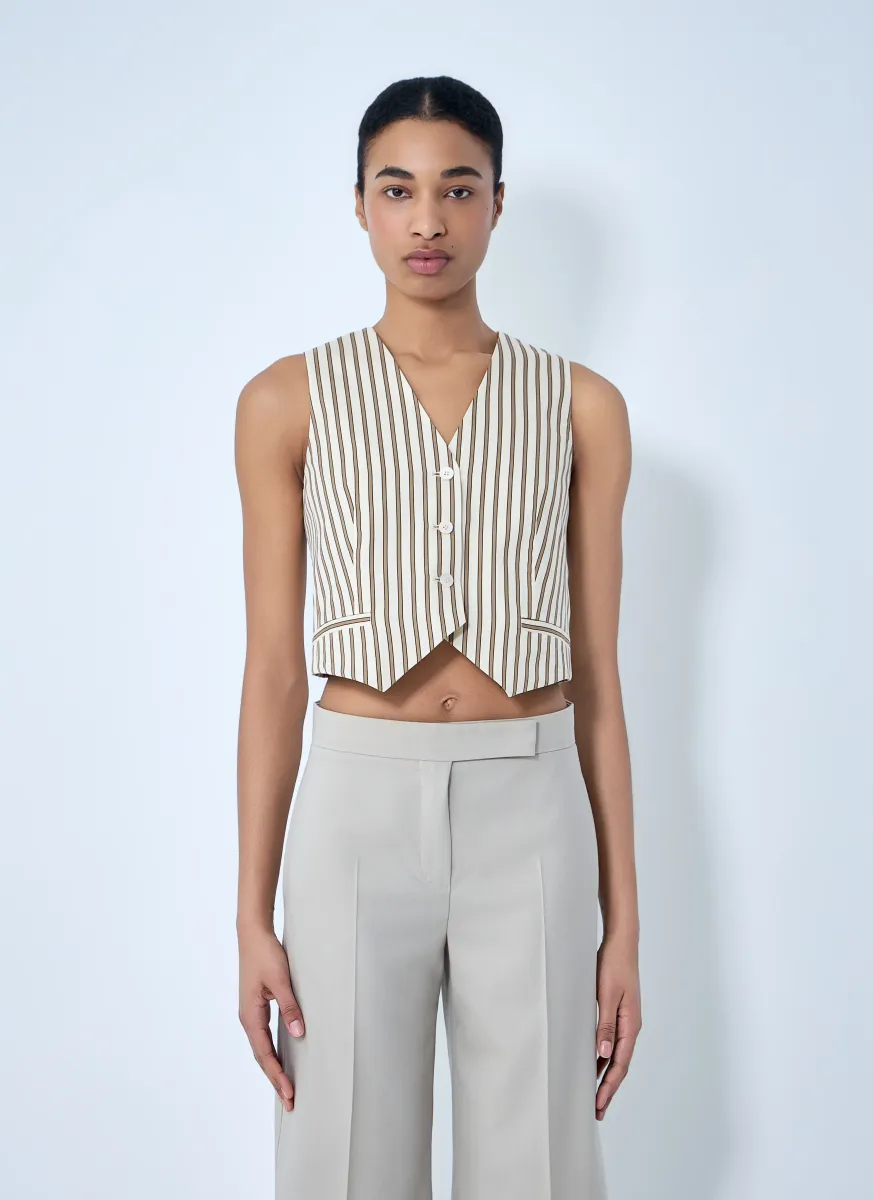 Striped Buttoned Waistcoat