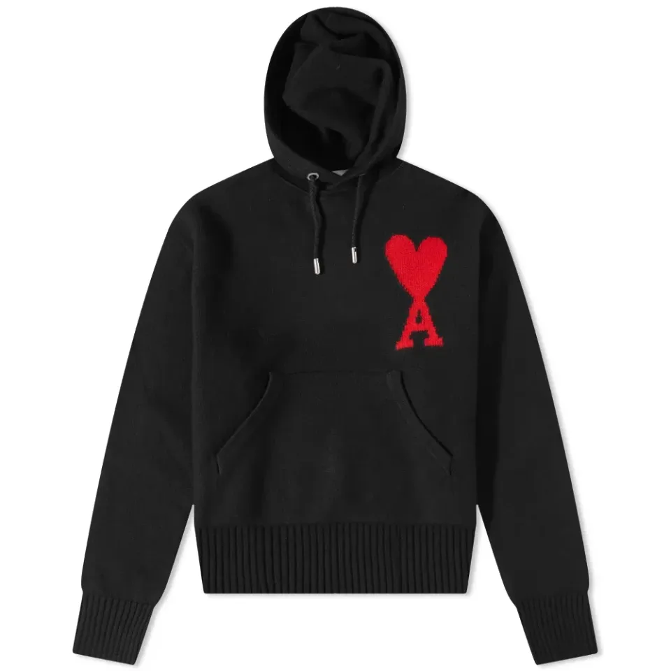 AMI Large A Heart Knit Hoodie