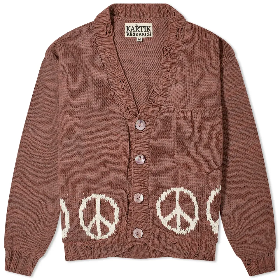Peace Intarsia Caridgan