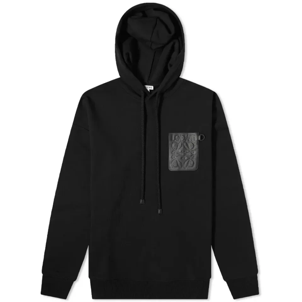 Anagram Leather Patch Hoodie