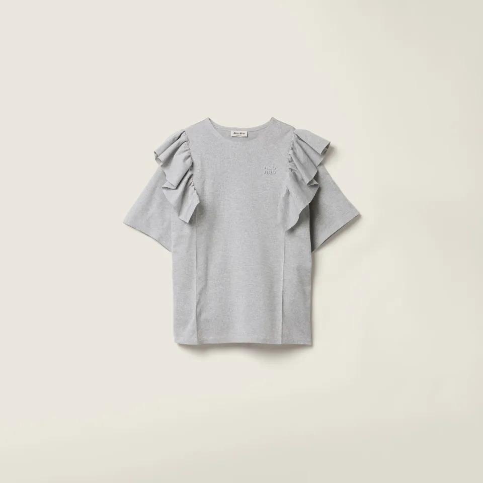 Cotton crew-neck dress