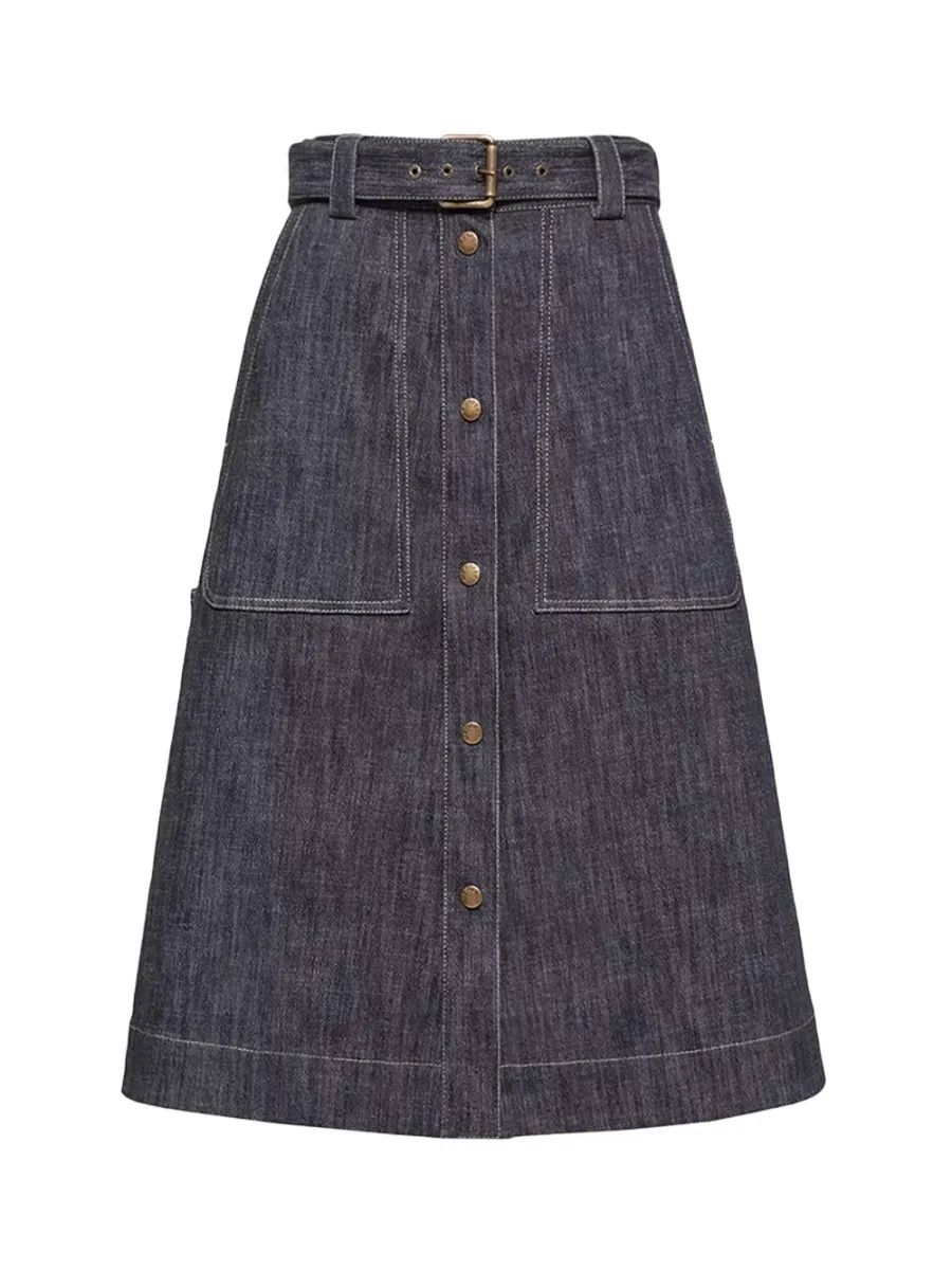Knee Length Skirt Blue