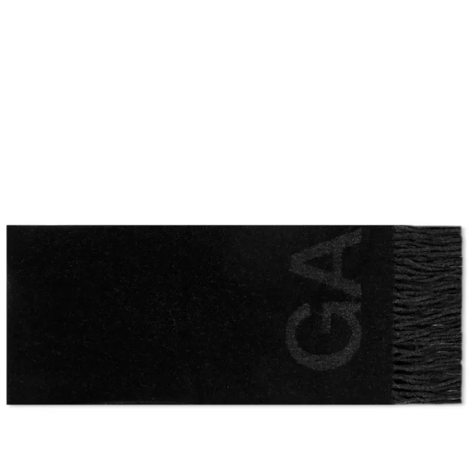 Fringed Wool Logo Scarf