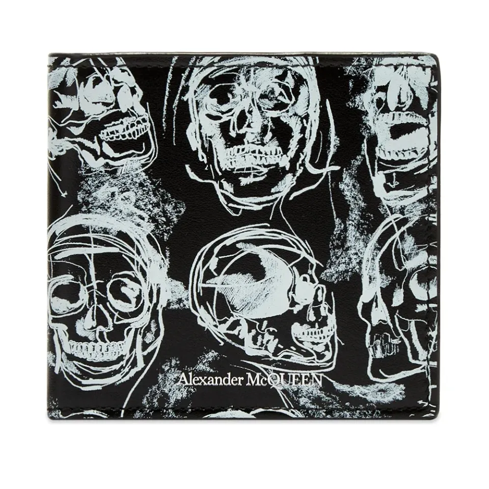Skull Print Billfold Wallet