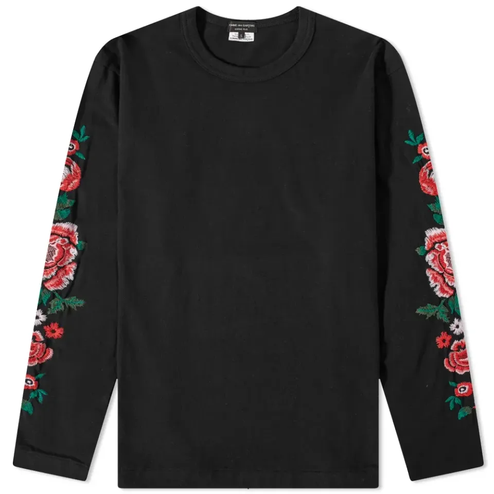 Long Sleeve Roses Sleeve T-Shirt