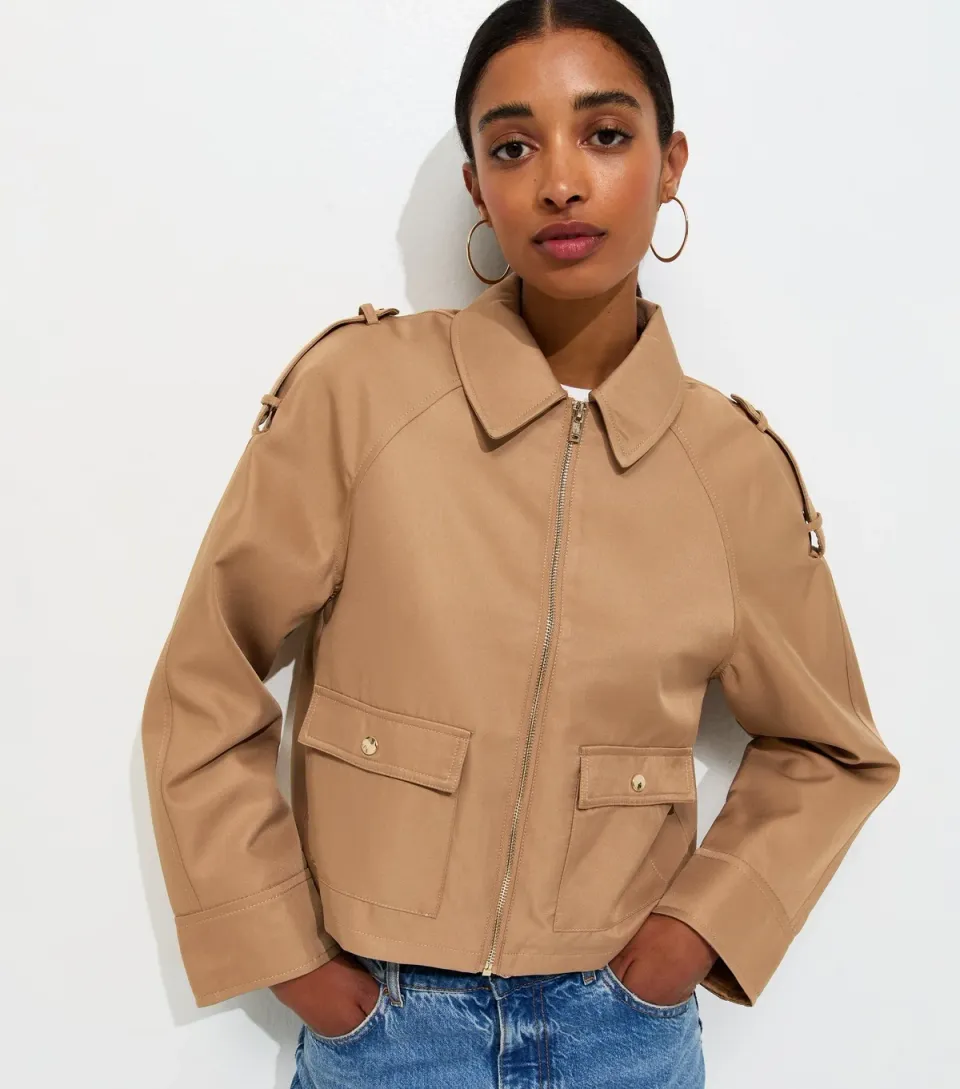 Women's Tan Short Trucker Jacket