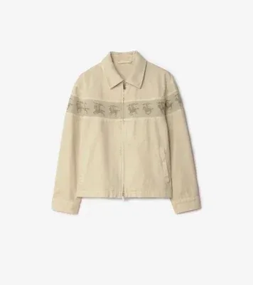 Galloping Knight Cotton Canvas Jacket in Tundra beige
