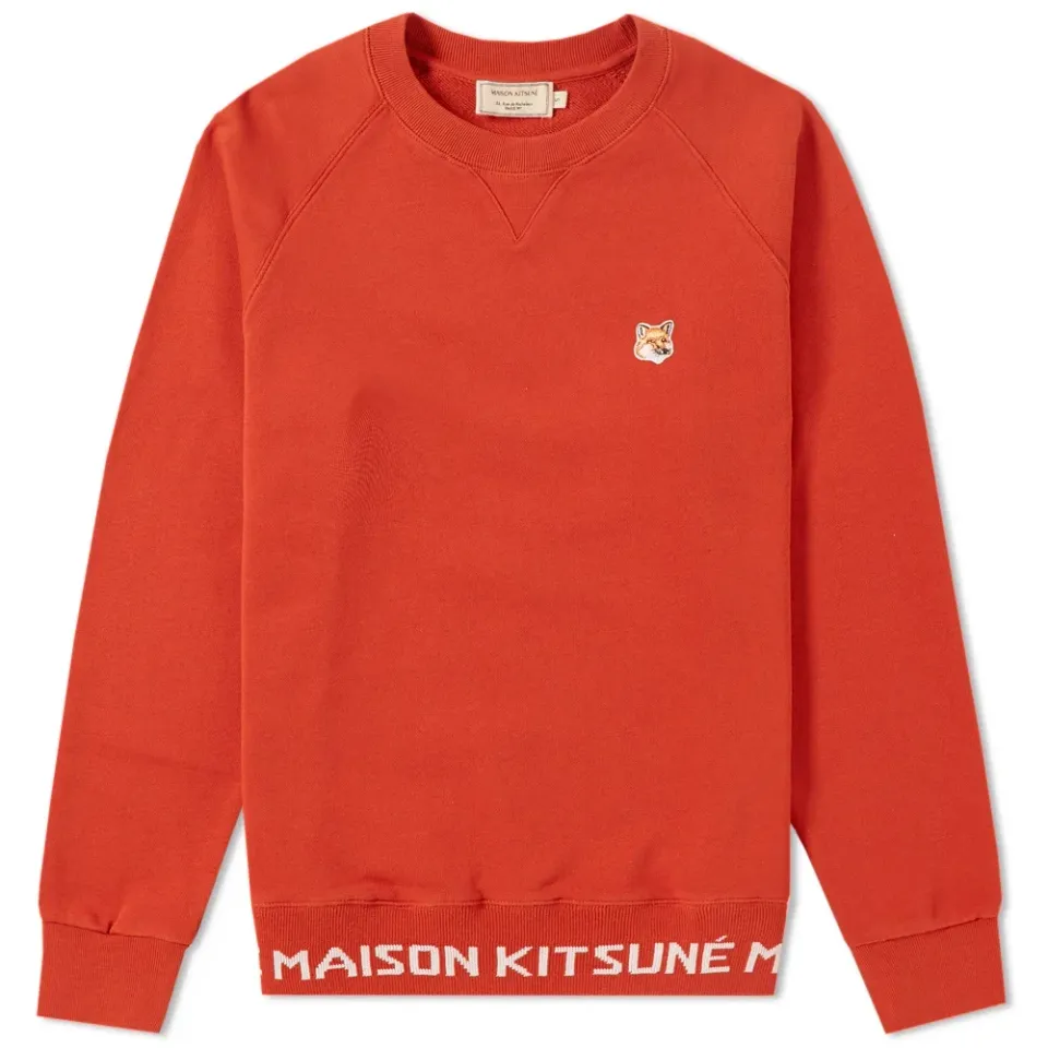 Maison Kitsuné Fox Head Patch Jacquard Crew Sweat