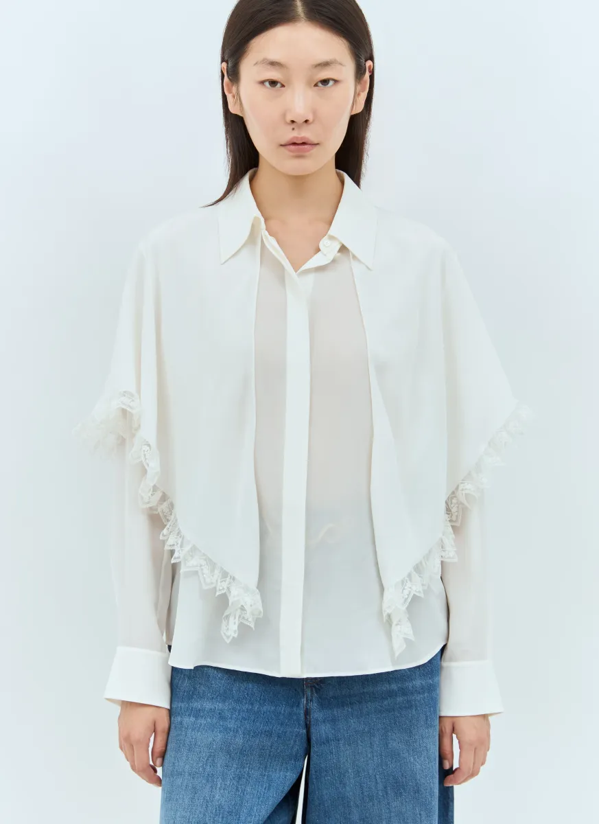 Knotted Heritage Cape Blouse