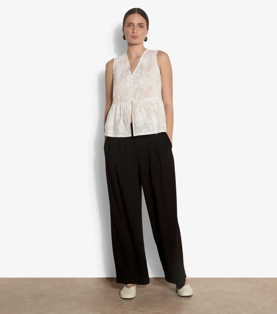 Women's Black Tailored Wide Leg Trousers