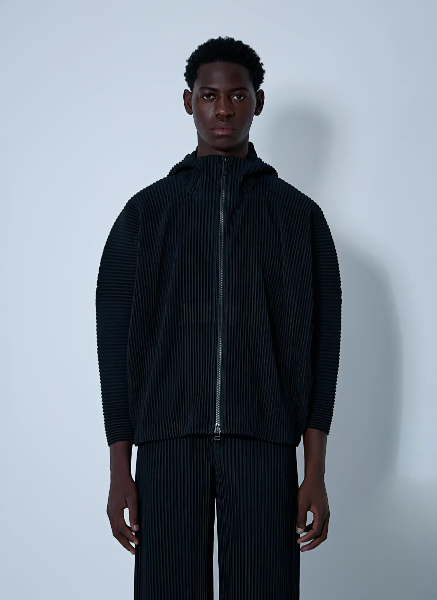 Hooded Pleated Jacket