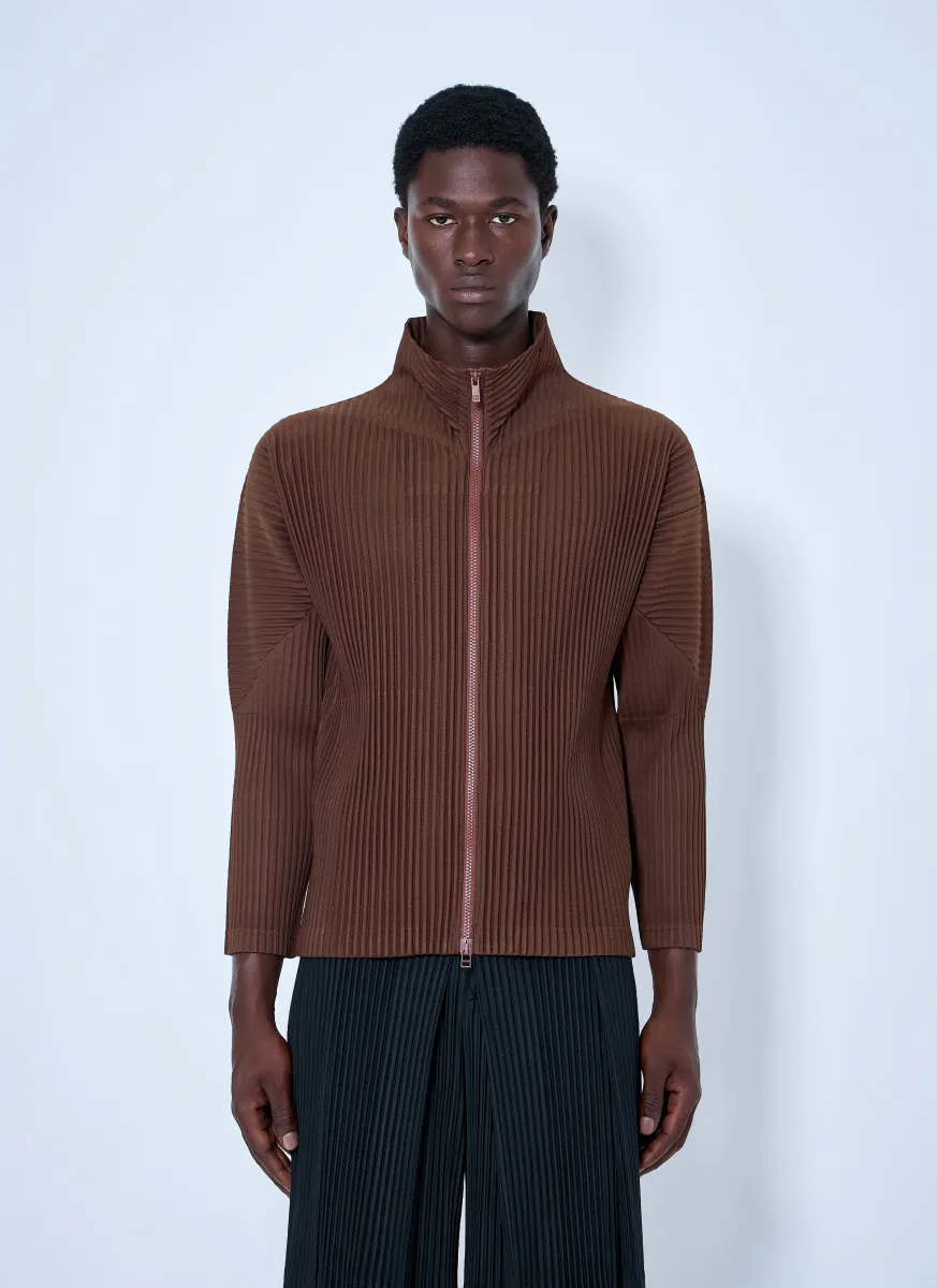 Pleated Zip-Up Jacket