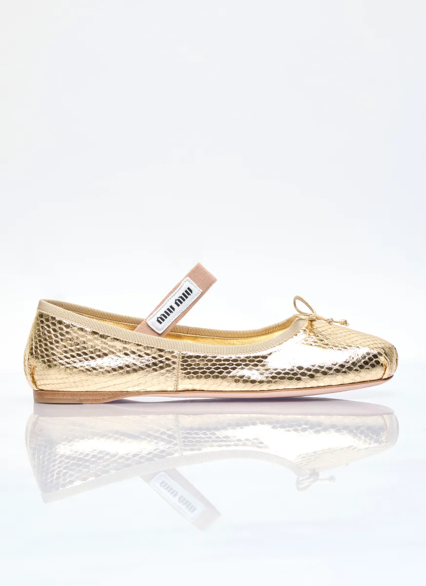 Snakeskin Ballerina Flats