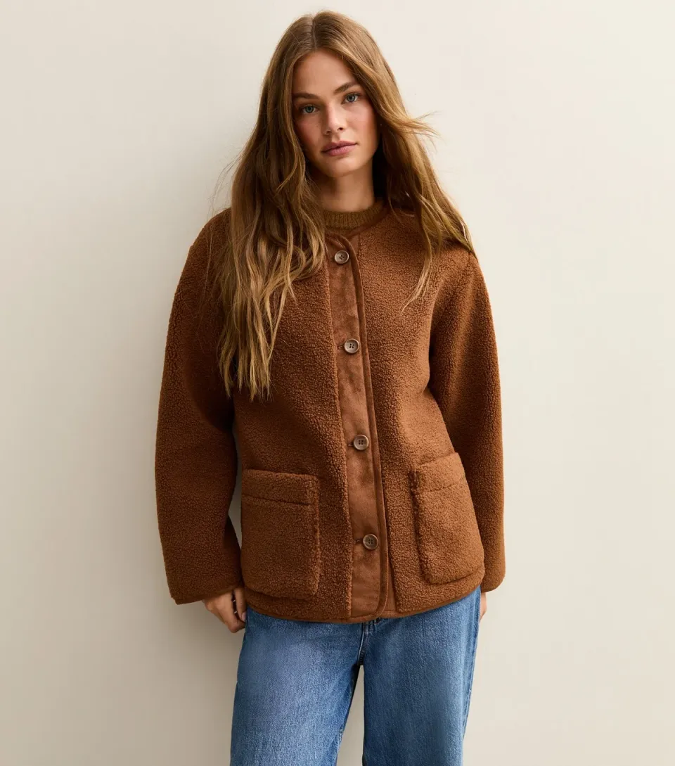 Women's Black Borg Button Through Jacket