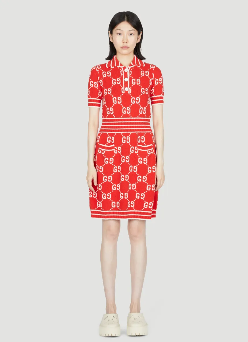 GG Jacquard Polo Dress