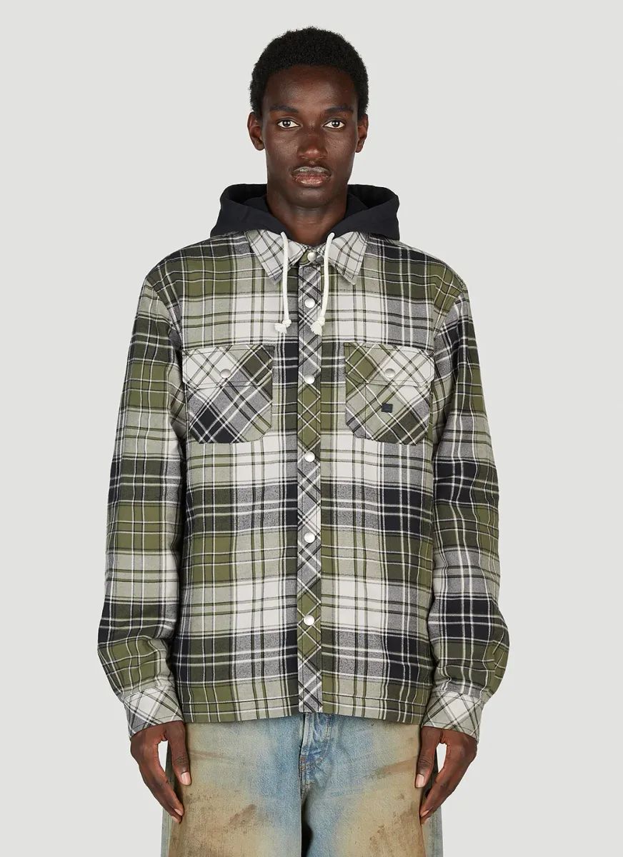 Check Motif Hooded Jacket