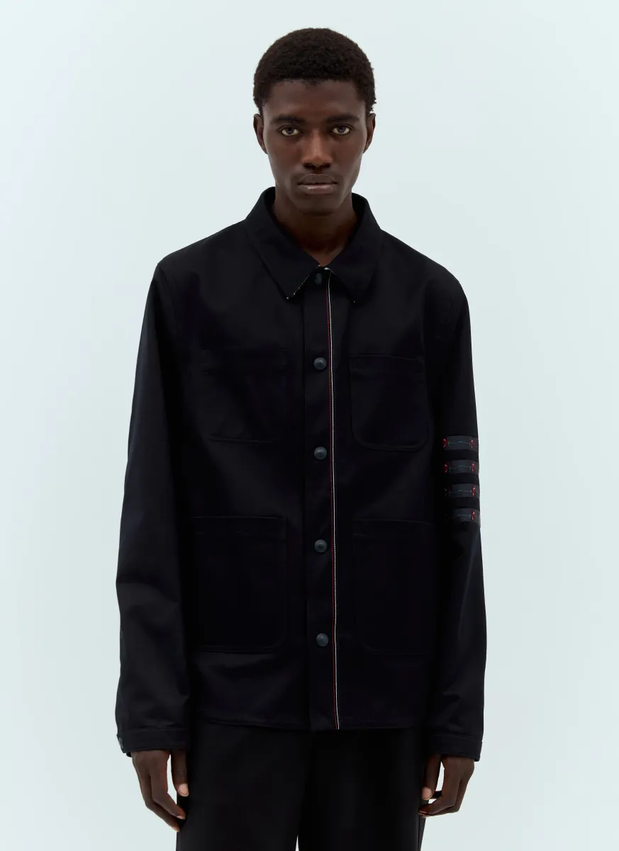 Rose Jacquard Four-Bar Utility Jacket