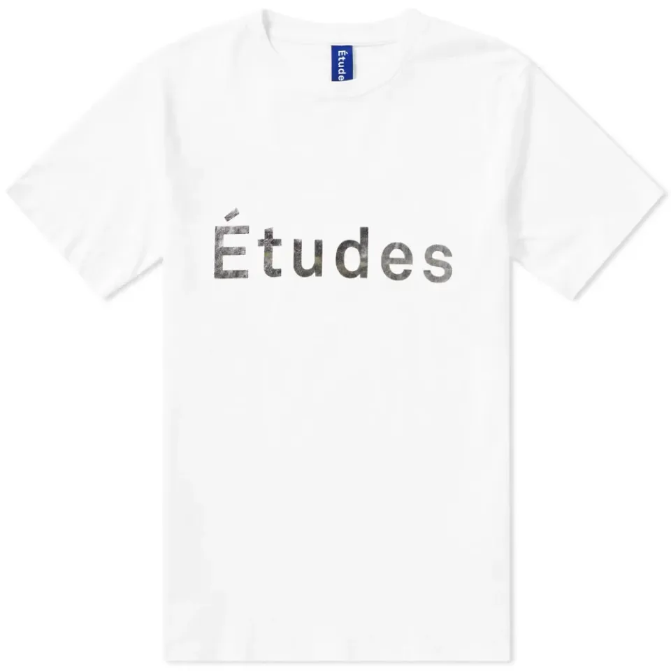 Études Page White Silver Print Tee