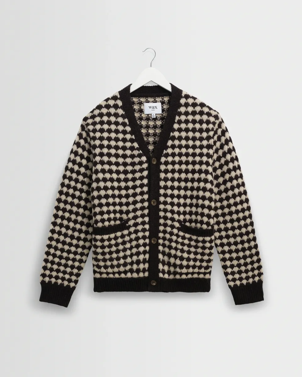 Walker - Black and Ecru Bubble Knit Cardigan
