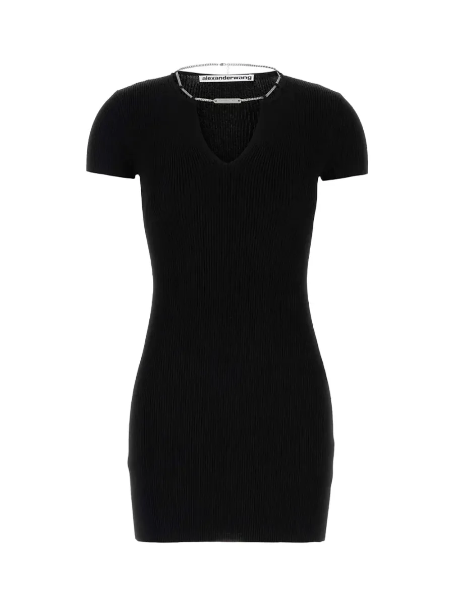 nameplate dress Black