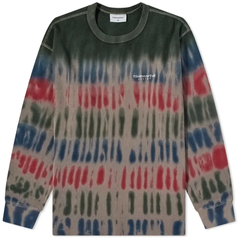 Long Sleeve Waffle Tie Dye T-Shirt