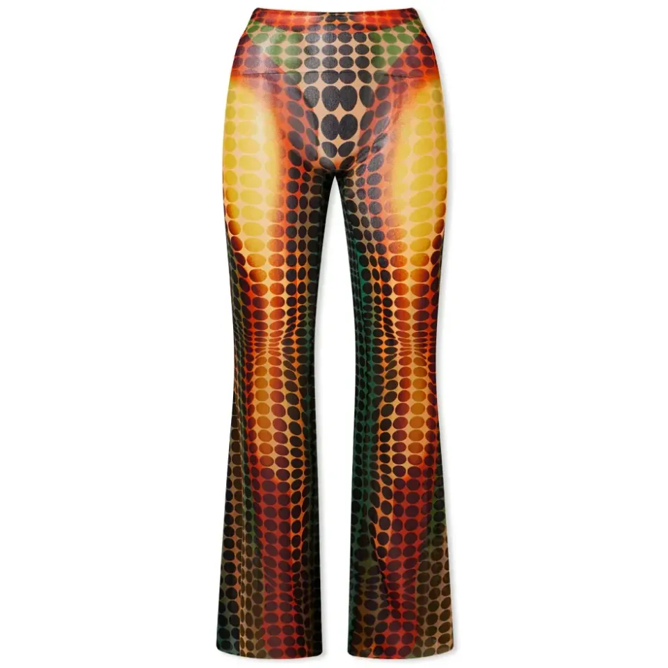 Cyber Print Flare Mesh Trouser